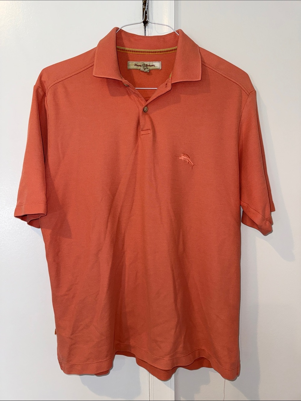 Tommy Bahama Men's Coral Short-Sleeve Polo Shirt pique knit medium
